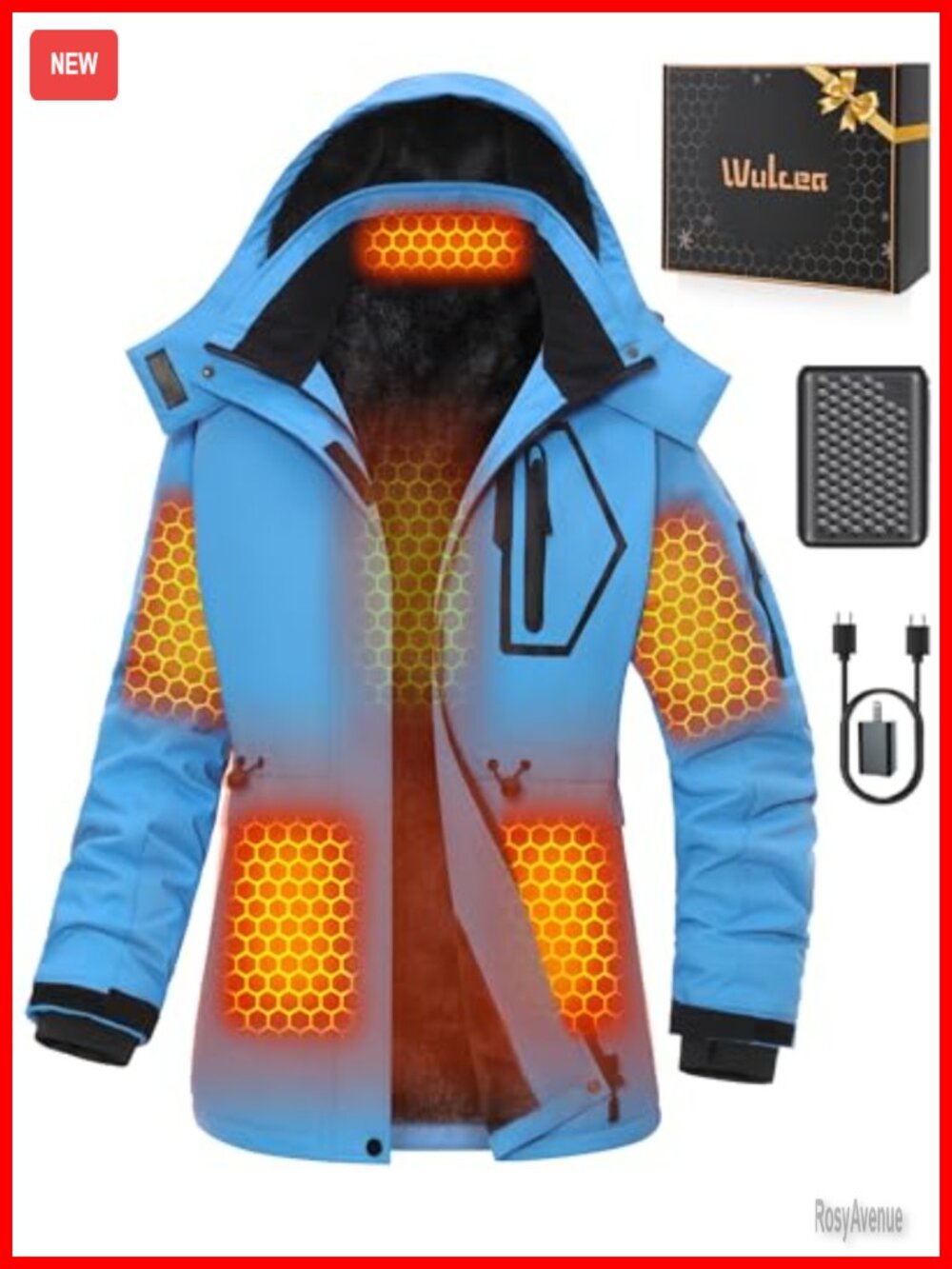 Graphene Heated Jacket Women 12V 18400mAh Water Repellent Winter Coat